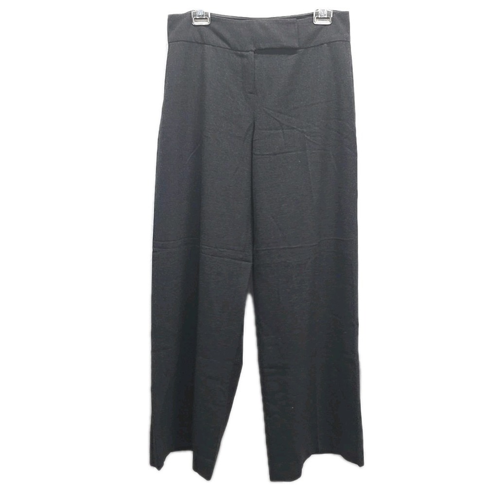 Elie Tahari Black Wool Wide Leg Pants sz‎ 6 Minimalist Office Trousers Career